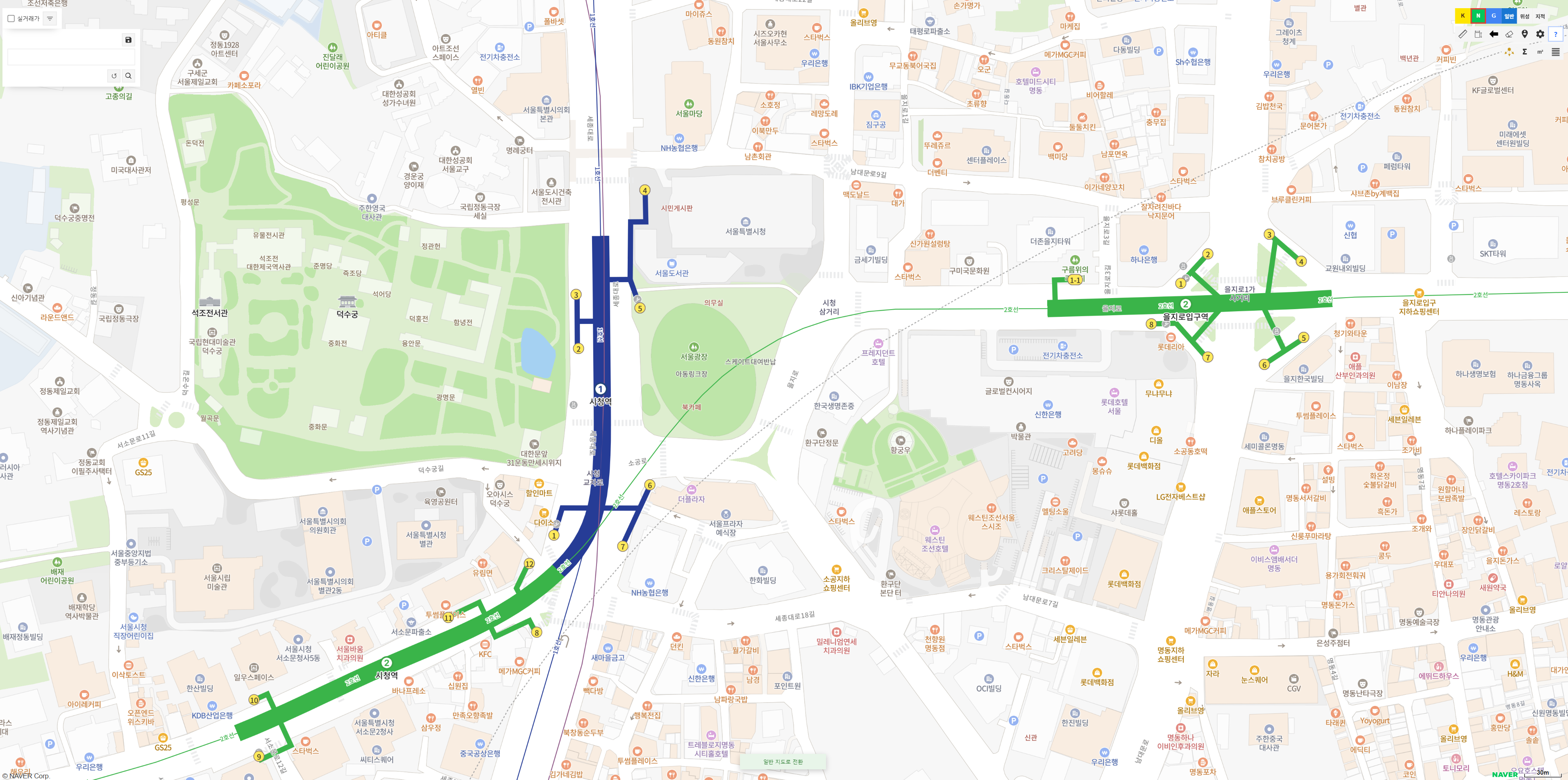 일반 지도 화면